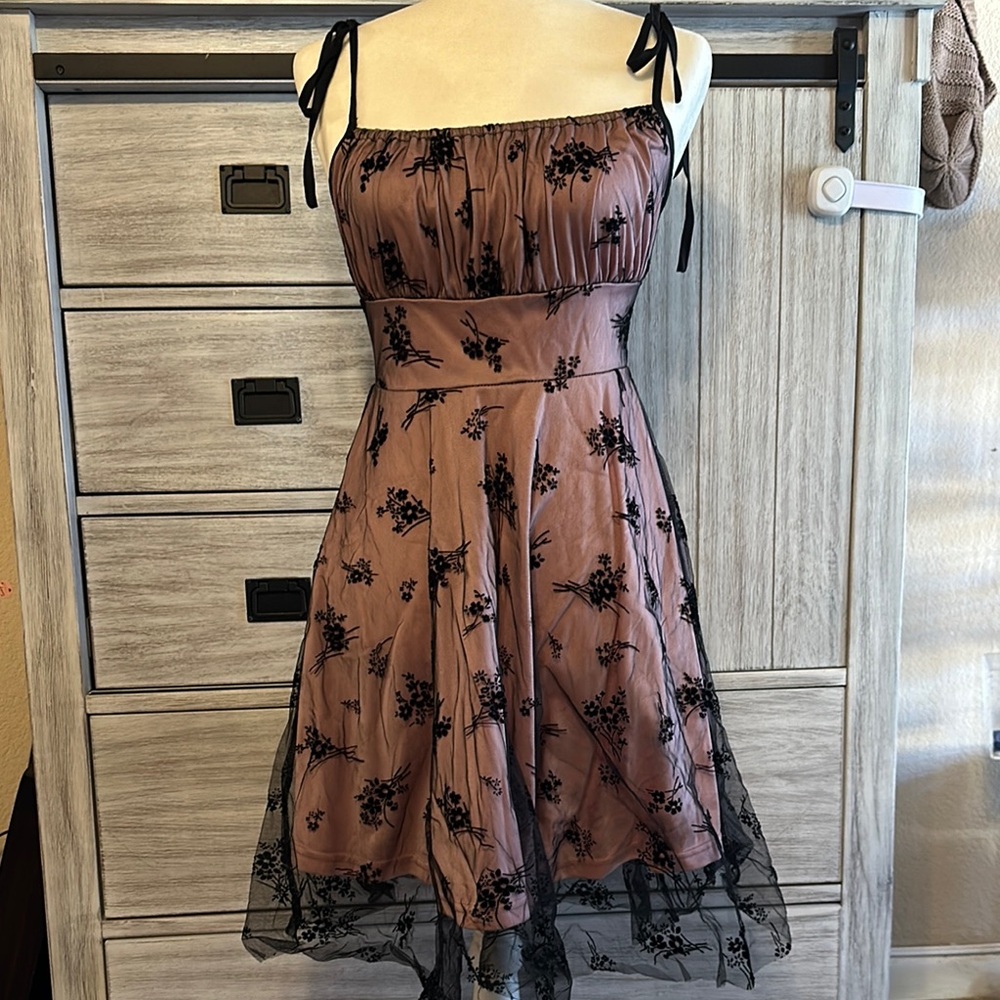 Elegant Black Floral Dress